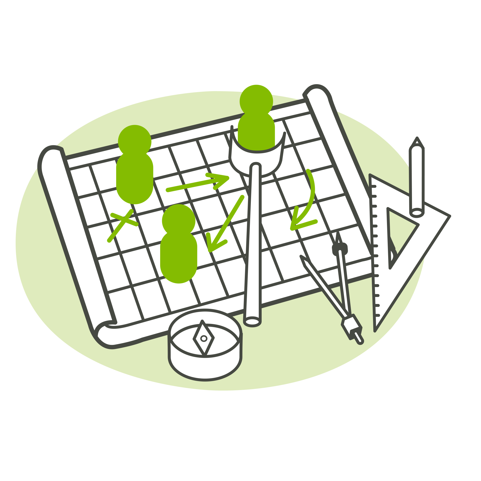 Candidate profiles on a map with illustrations and calculations reflecting RPO recruitment