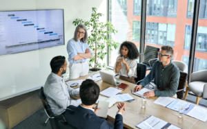 A board of directors discussing their 2025 recruitment trends